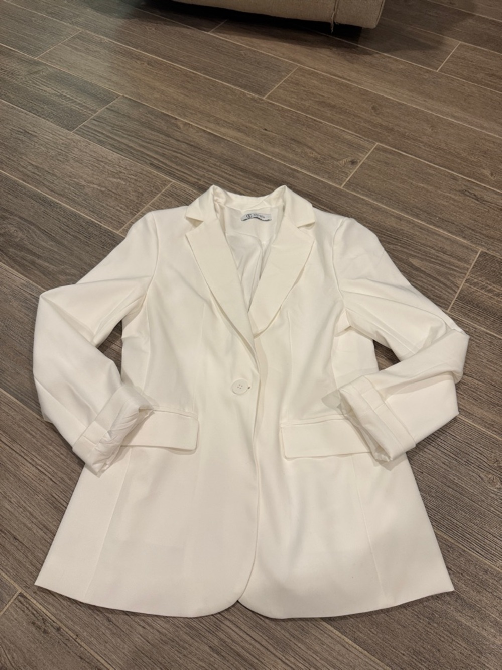 Women’s Cream Single-Button Tailored Blazer Jacket